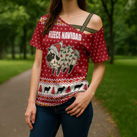 Sheep Merry Christmas Cross Shoulder Shirt Xmas Holiday Patterns - Wonder Print Shop