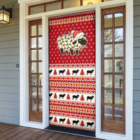 Sheep Merry Christmas Door Cover Xmas Holiday Patterns - Wonder Print Shop