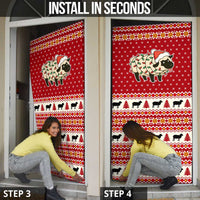 Sheep Merry Christmas Door Cover Xmas Holiday Patterns - Wonder Print Shop