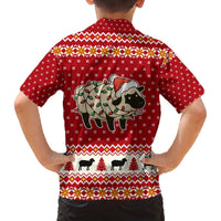 Sheep Merry Christmas Family Matching Off The Shoulder Long Sleeve Dress and Hawaiian Shirt Xmas Holiday Patterns - Wonder Print Shop