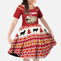 Sheep Merry Christmas Family Matching Off The Shoulder Long Sleeve Dress and Hawaiian Shirt Xmas Holiday Patterns - Wonder Print Shop