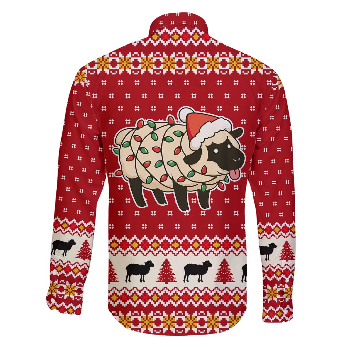 Sheep Merry Christmas Family Matching Off The Shoulder Long Sleeve Dress and Hawaiian Shirt Xmas Holiday Patterns - Wonder Print Shop