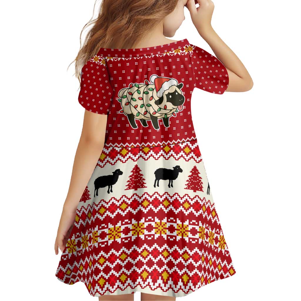 Sheep Merry Christmas Family Matching Off Shoulder Short Dress and Hawaiian Shirt Xmas Holiday Patterns - Wonder Print Shop