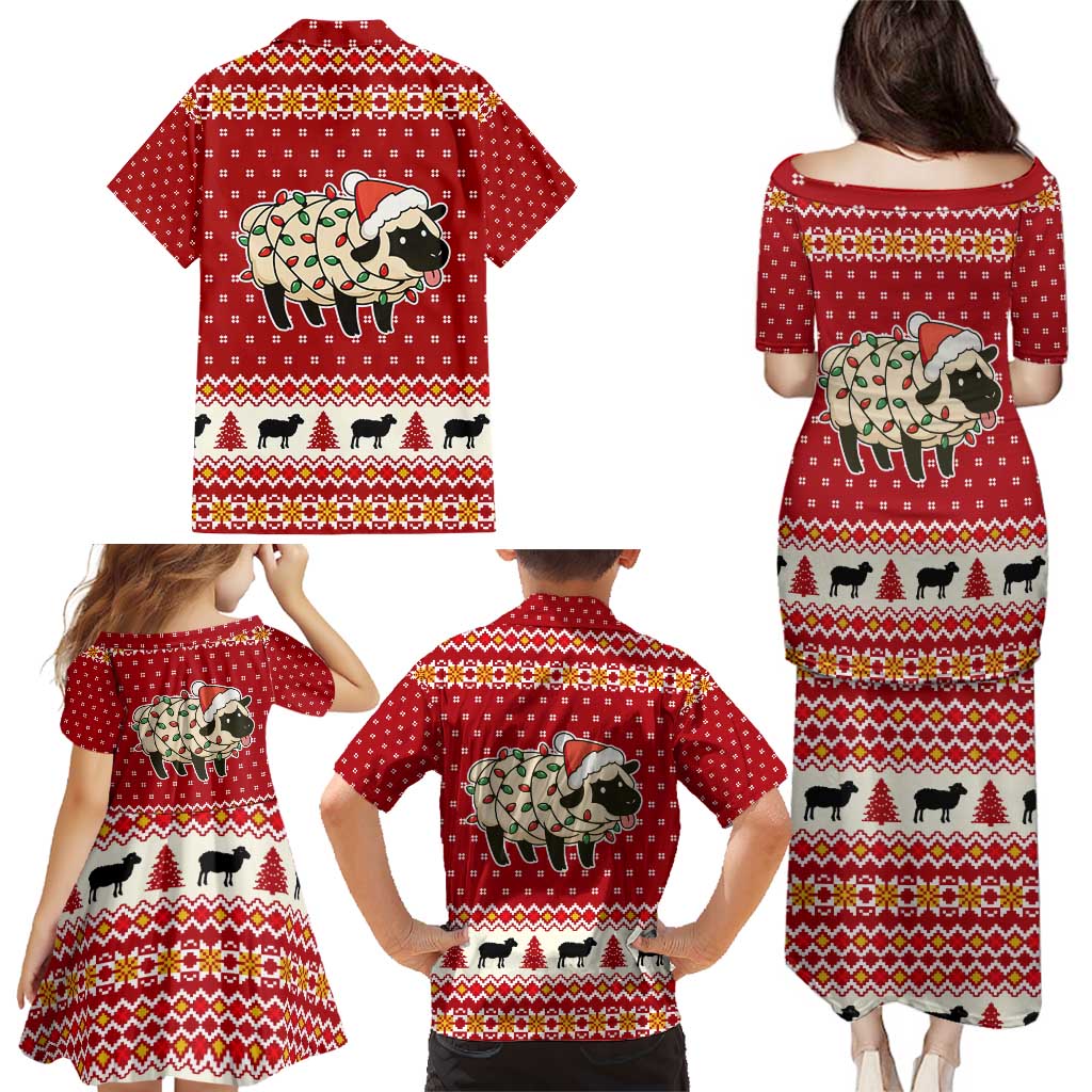 Sheep Merry Christmas Family Matching Puletasi and Hawaiian Shirt Xmas Holiday Patterns - Wonder Print Shop