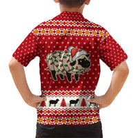 Sheep Merry Christmas Family Matching Short Sleeve Bodycon Dress and Hawaiian Shirt Xmas Holiday Patterns - Wonder Print Shop