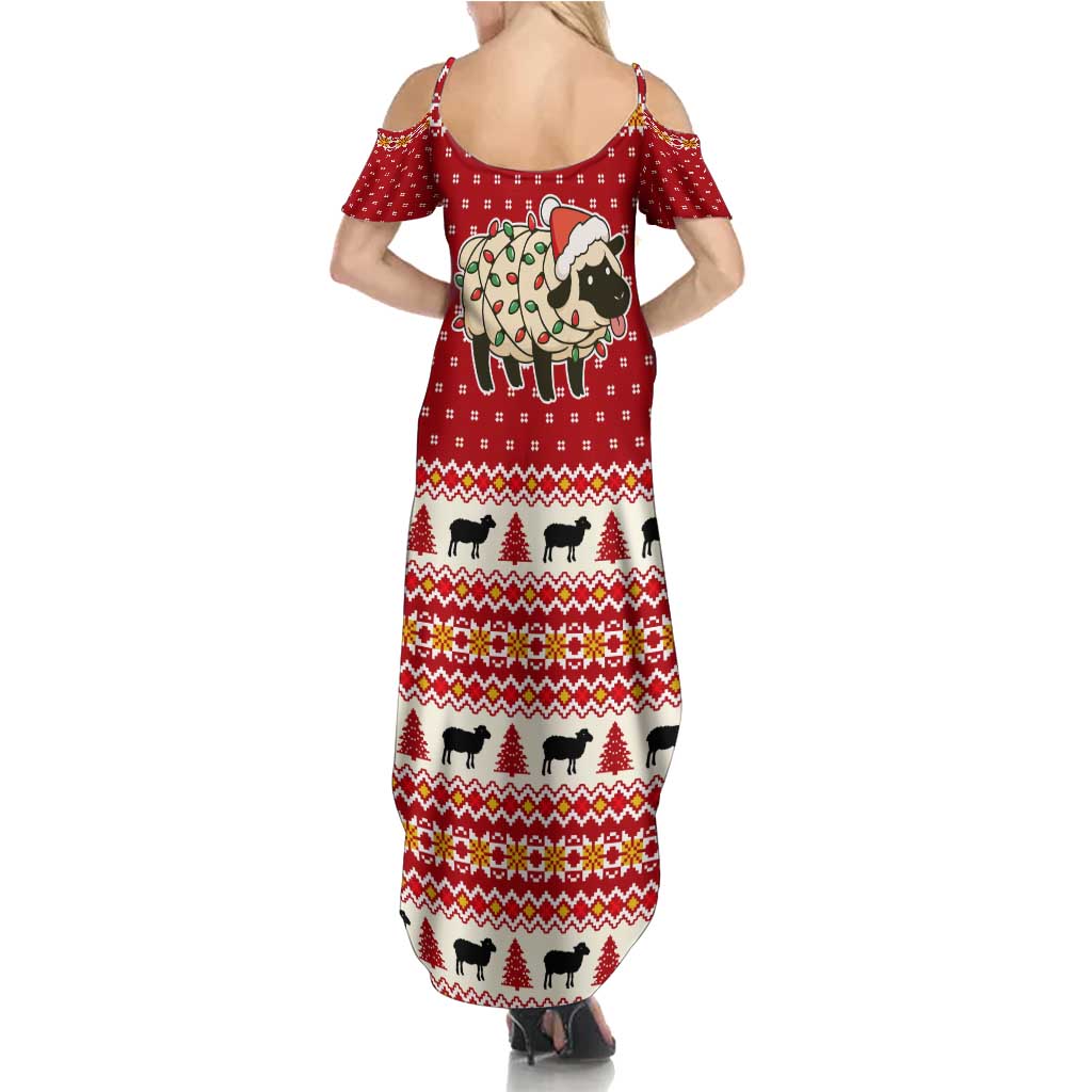 Sheep Merry Christmas Family Matching Summer Maxi Dress and Hawaiian Shirt Xmas Holiday Patterns - Wonder Print Shop