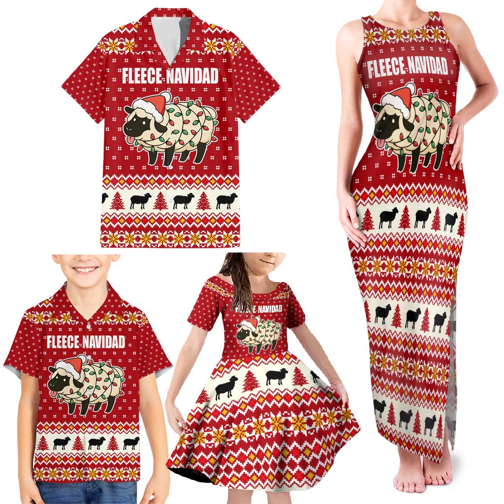 Sheep Merry Christmas Family Matching Tank Maxi Dress and Hawaiian Shirt Xmas Holiday Patterns - Wonder Print Shop