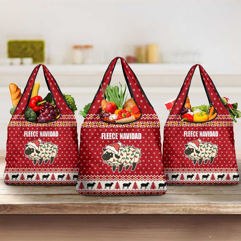 Sheep Merry Christmas Grocery Bag Xmas Holiday Patterns - Wonder Print Shop