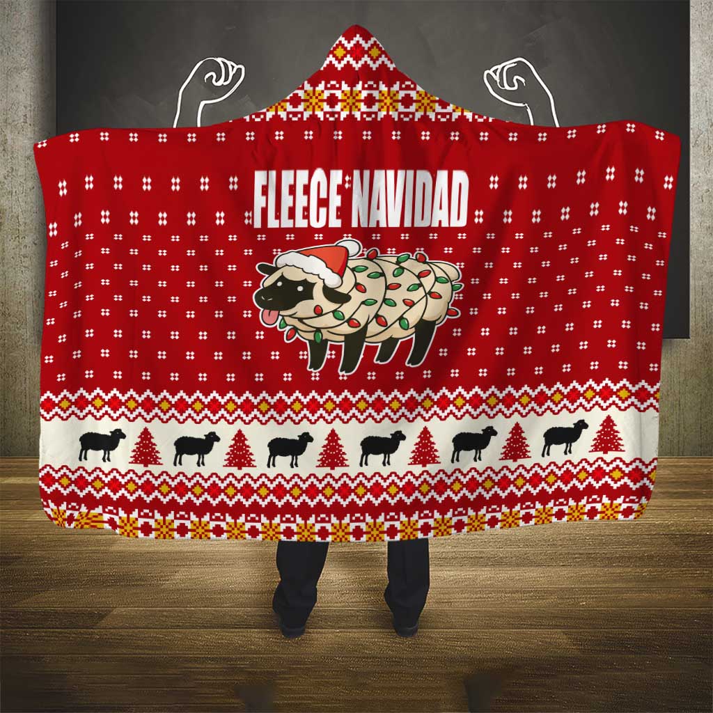 Sheep Merry Christmas Hooded Blanket Xmas Holiday Patterns - Wonder Print Shop