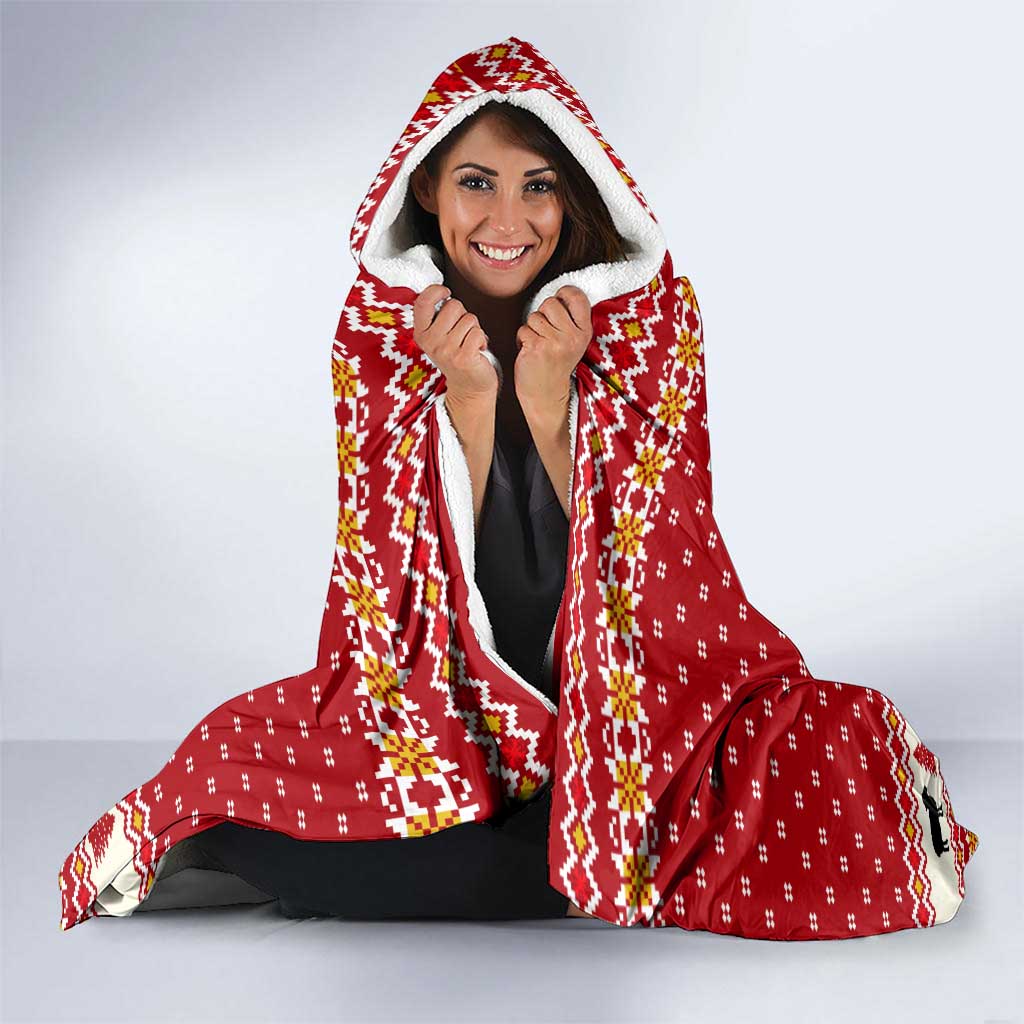Sheep Merry Christmas Hooded Blanket Xmas Holiday Patterns - Wonder Print Shop