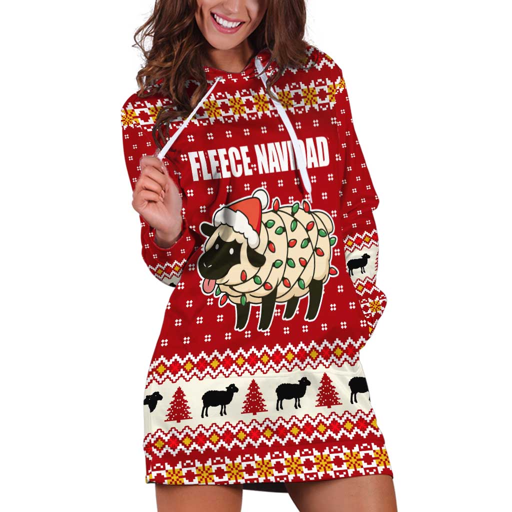 Sheep Merry Christmas Hoodie Dress Xmas Holiday Patterns - Wonder Print Shop