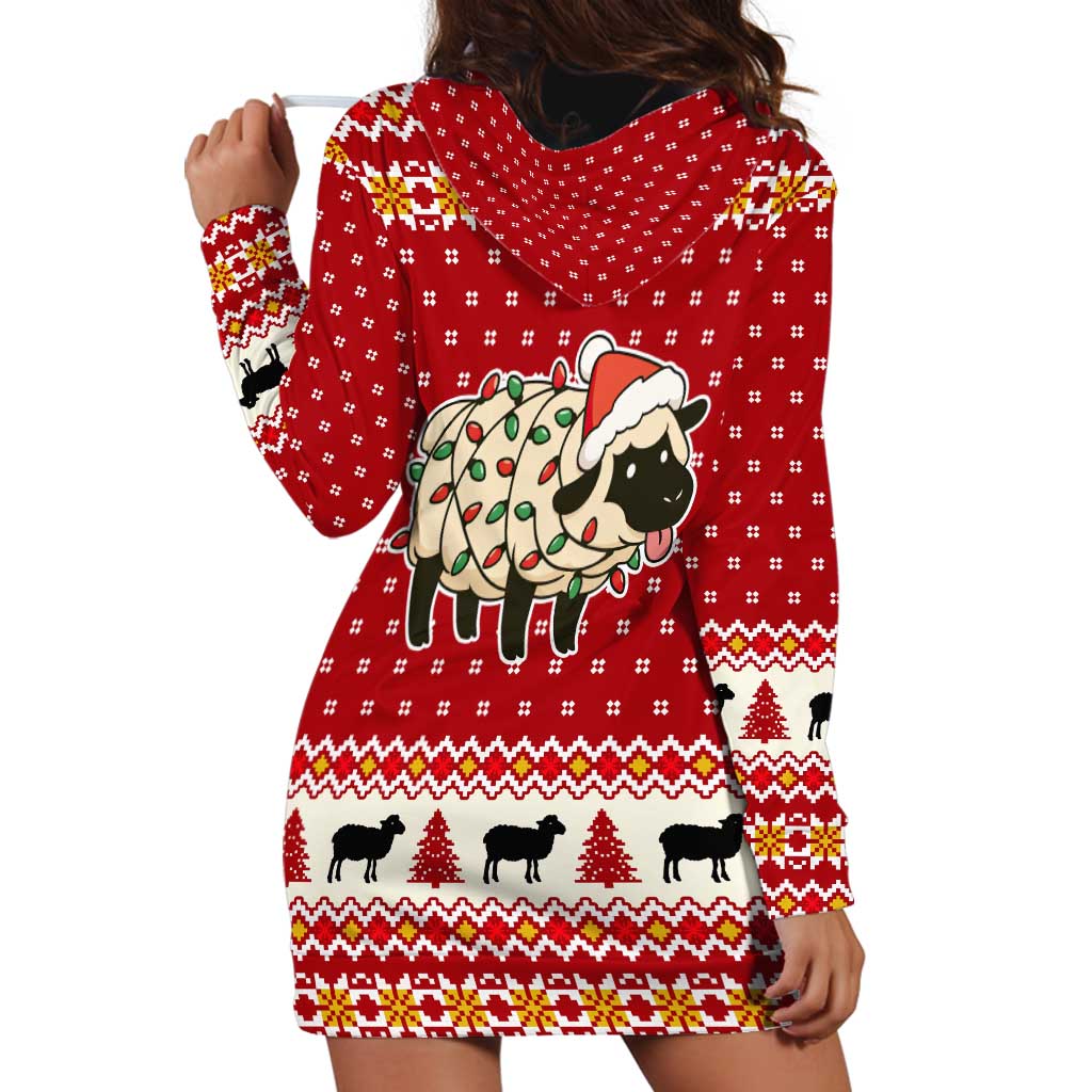 Sheep Merry Christmas Hoodie Dress Xmas Holiday Patterns - Wonder Print Shop