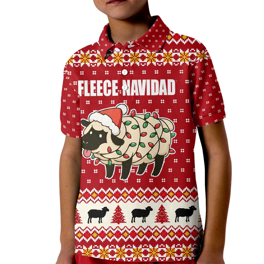 Sheep Merry Christmas Kid Polo Shirt Xmas Holiday Patterns - Wonder Print Shop