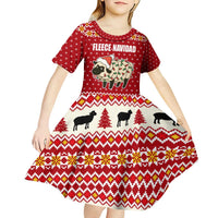 Sheep Merry Christmas Kid Short Sleeve Dress Xmas Holiday Patterns - Wonder Print Shop