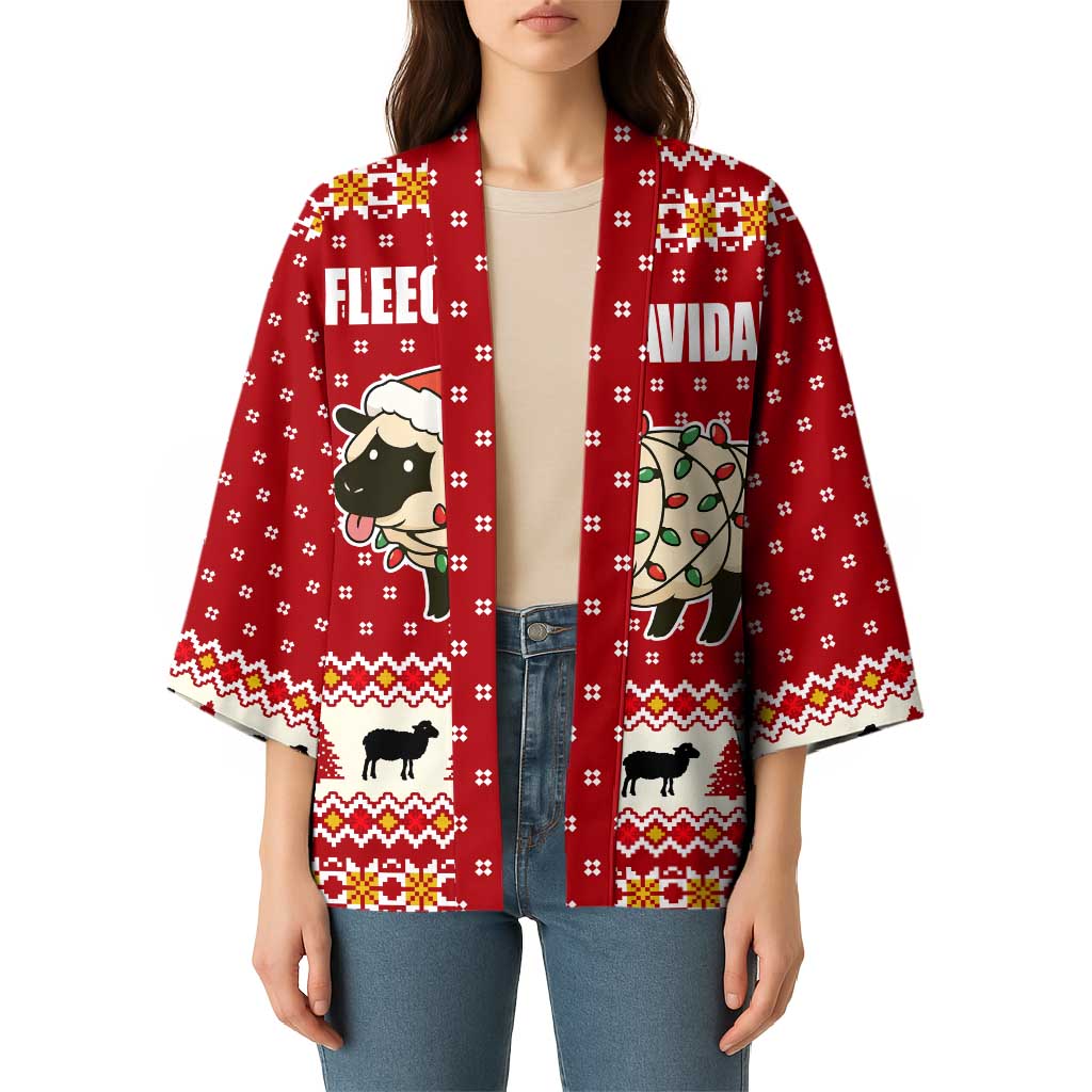 Sheep Merry Christmas Kimono Xmas Holiday Patterns - Wonder Print Shop