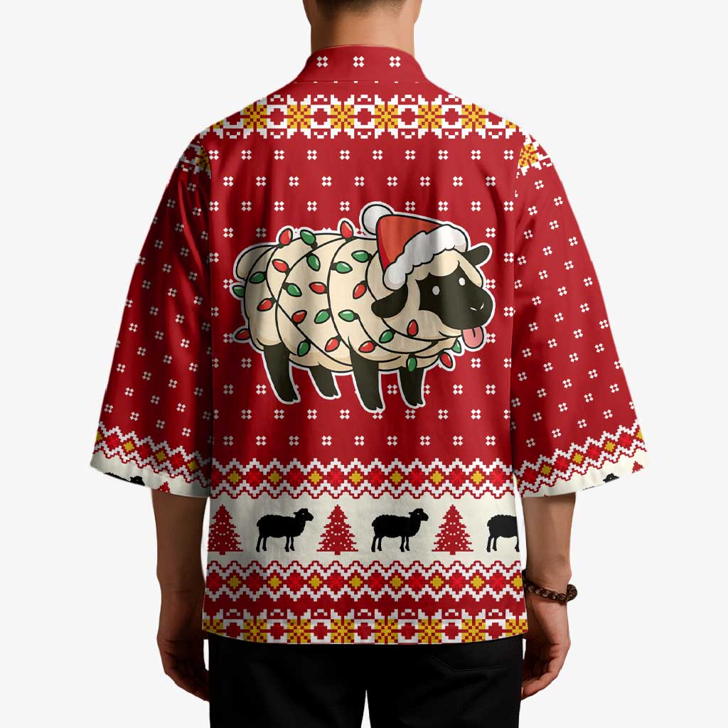 Sheep Merry Christmas Kimono Xmas Holiday Patterns - Wonder Print Shop