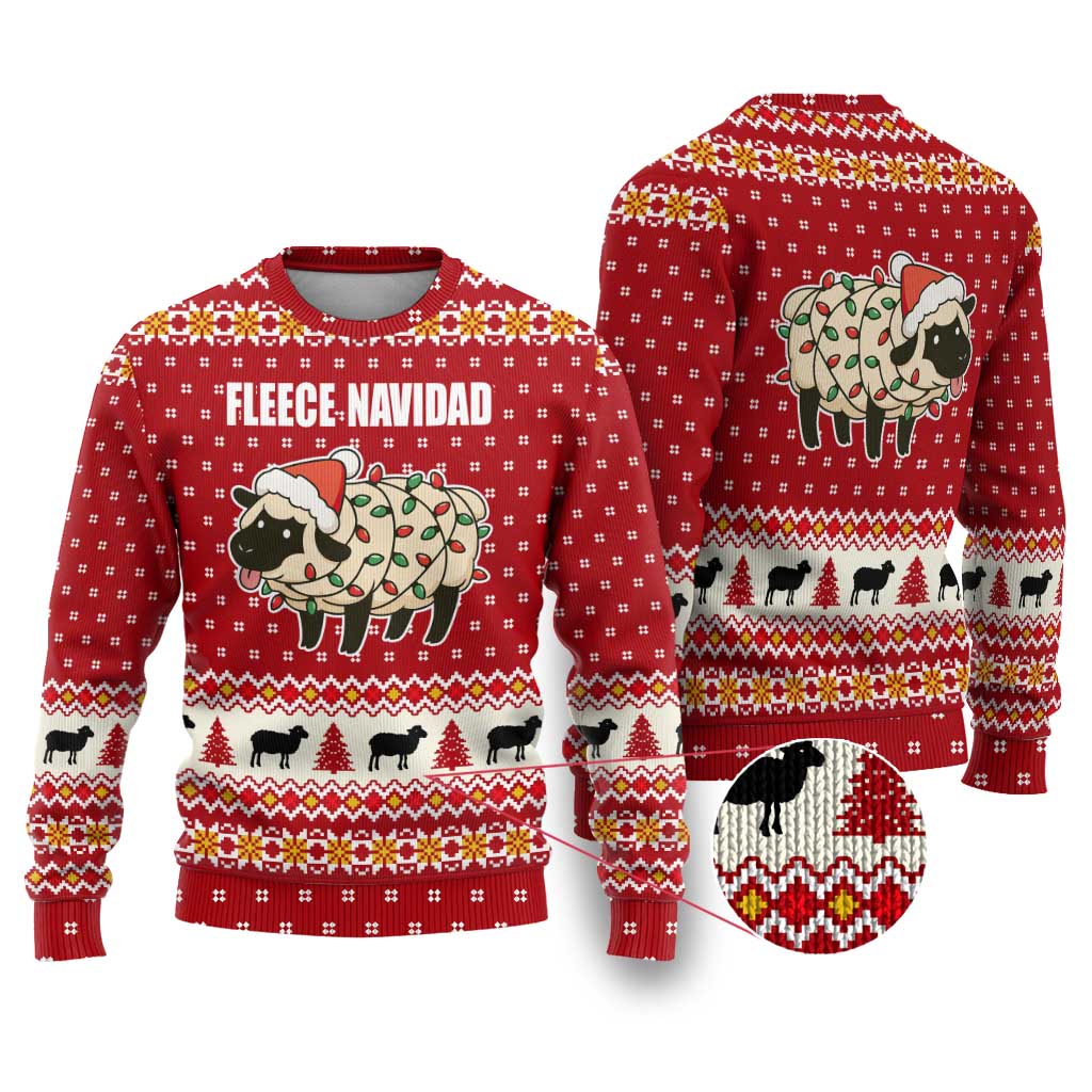 Sheep Merry Christmas Ugly Christmas Sweater Xmas Holiday Patterns - Wonder Print Shop