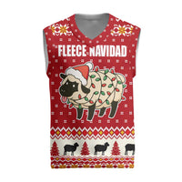 Sheep Merry Christmas Knitted V-Neck Vest Xmas Holiday Patterns - Wonder Print Shop