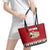 Sheep Merry Christmas Leather Tote Bag Xmas Holiday Patterns - Wonder Print Shop