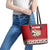Sheep Merry Christmas Leather Tote Bag Xmas Holiday Patterns - Wonder Print Shop