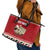 Sheep Merry Christmas Leather Tote Bag Xmas Holiday Patterns - Wonder Print Shop