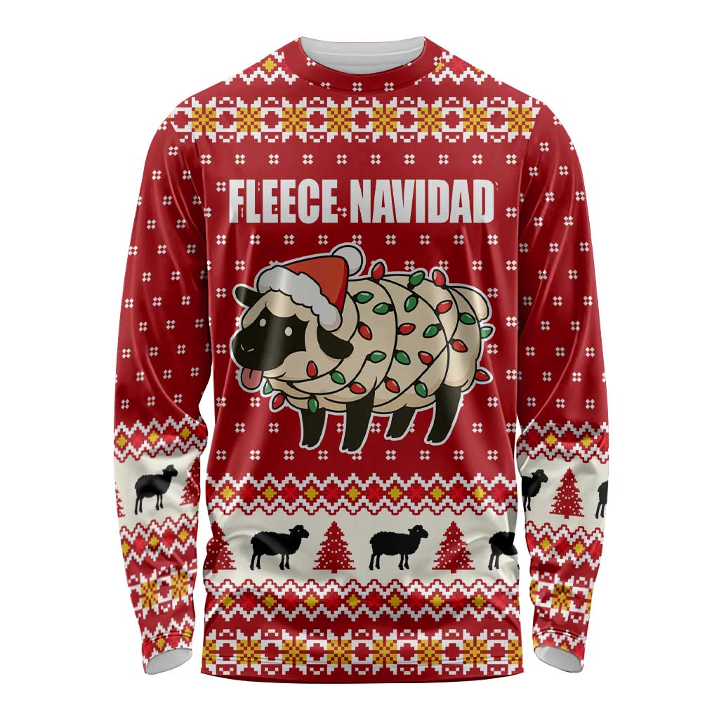 Sheep Merry Christmas Long Sleeve Shirt Xmas Holiday Patterns - Wonder Print Shop