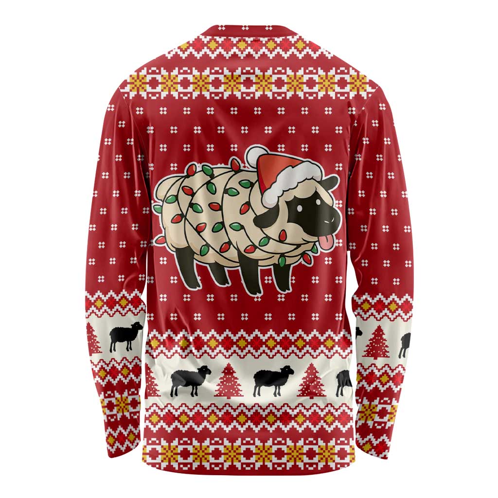 Sheep Merry Christmas Long Sleeve Shirt Xmas Holiday Patterns - Wonder Print Shop
