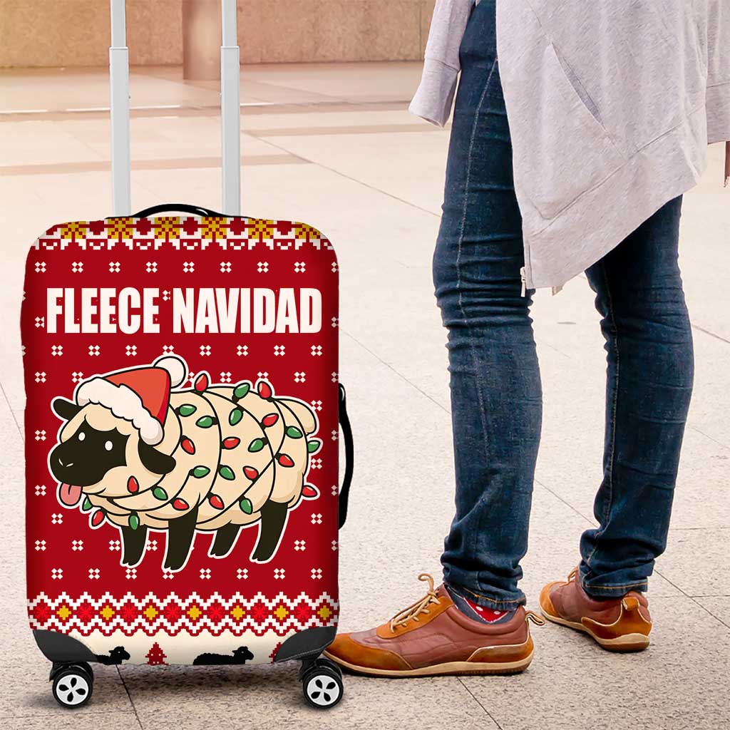 Sheep Merry Christmas Luggage Cover Xmas Holiday Patterns - Wonder Print Shop