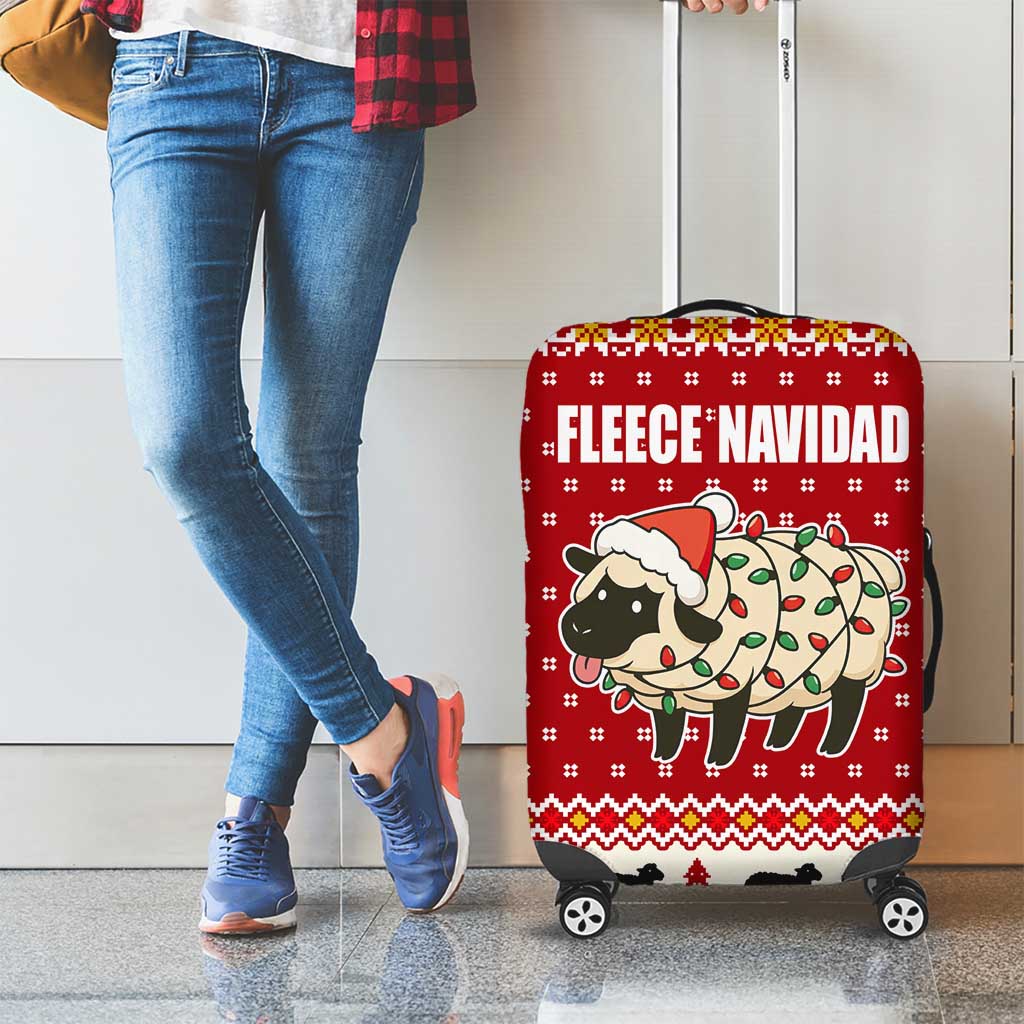 Sheep Merry Christmas Luggage Cover Xmas Holiday Patterns - Wonder Print Shop