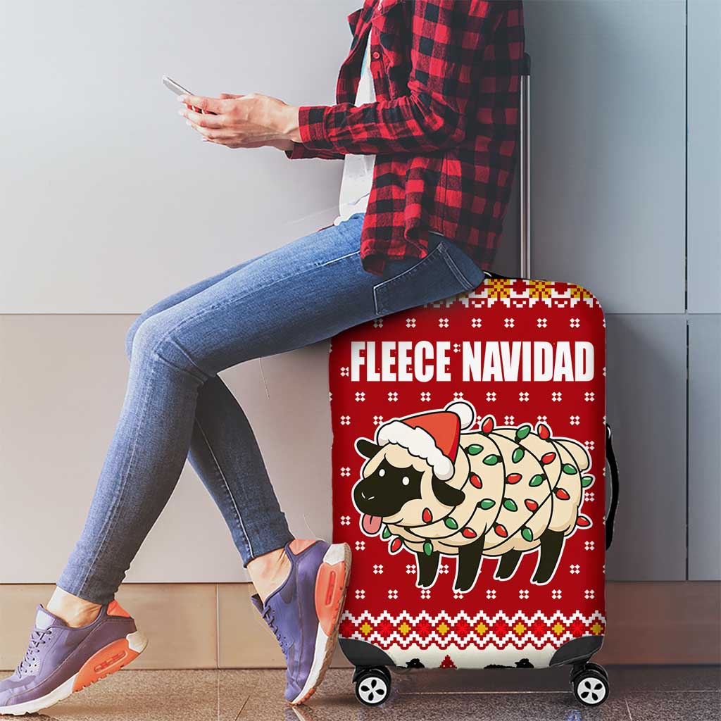 Sheep Merry Christmas Luggage Cover Xmas Holiday Patterns - Wonder Print Shop