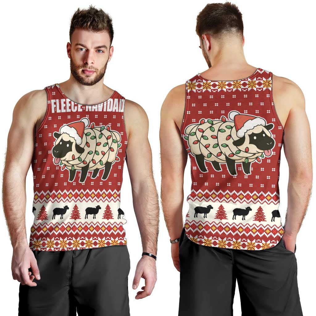 Sheep Merry Christmas Men Tank Top Xmas Holiday Patterns - Wonder Print Shop