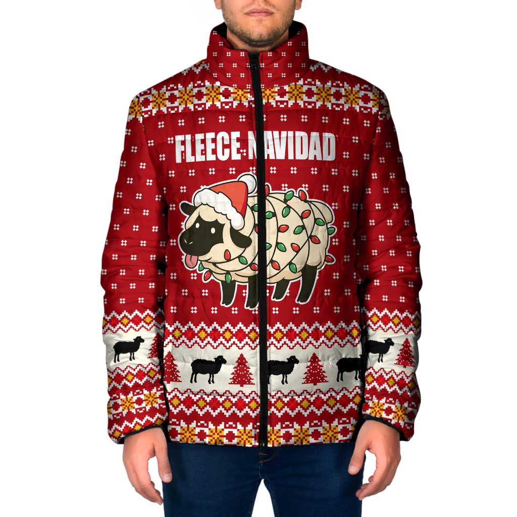 Sheep Merry Christmas Padded Jacket Xmas Holiday Patterns - Wonder Print Shop