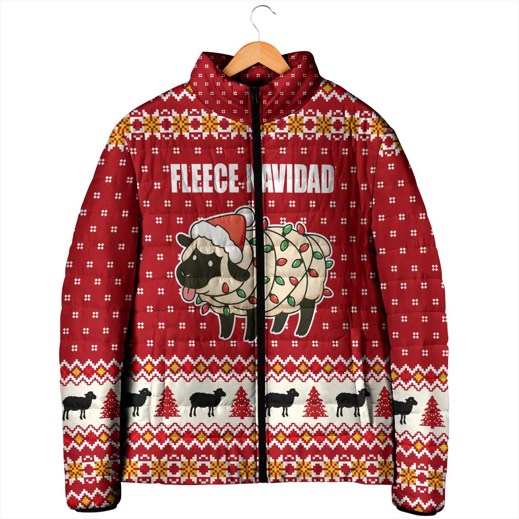 Sheep Merry Christmas Padded Jacket Xmas Holiday Patterns - Wonder Print Shop