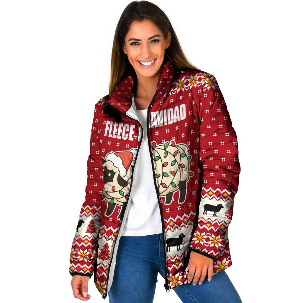 Sheep Merry Christmas Padded Jacket Xmas Holiday Patterns - Wonder Print Shop