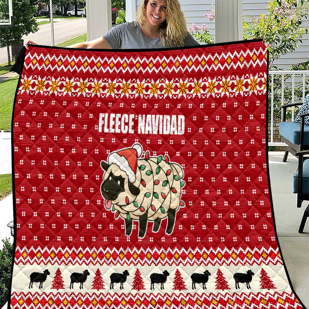 Sheep Merry Christmas Quilt Xmas Holiday Patterns - Wonder Print Shop
