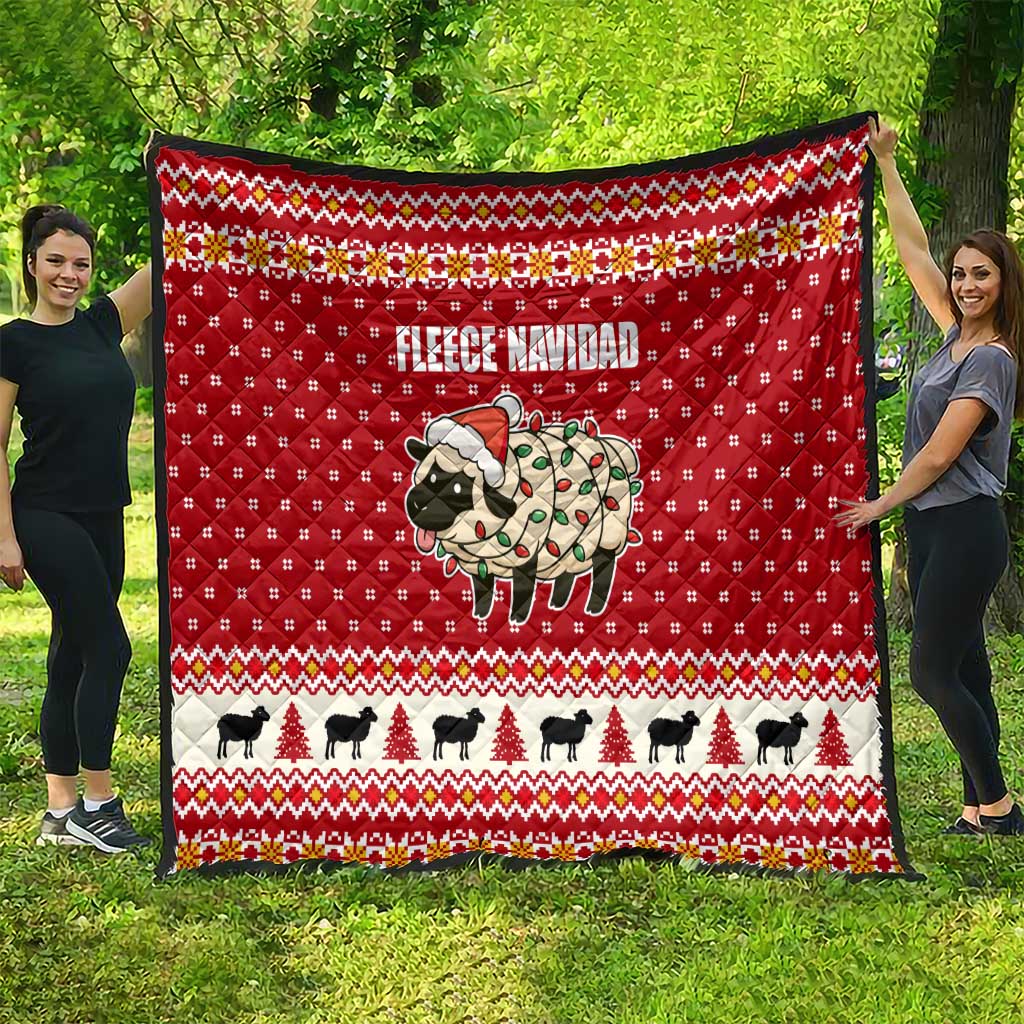 Sheep Merry Christmas Quilt Xmas Holiday Patterns - Wonder Print Shop