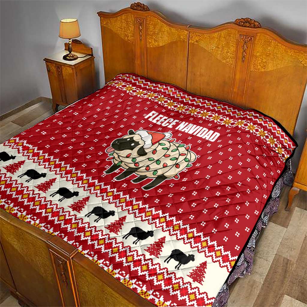 Sheep Merry Christmas Quilt Xmas Holiday Patterns - Wonder Print Shop