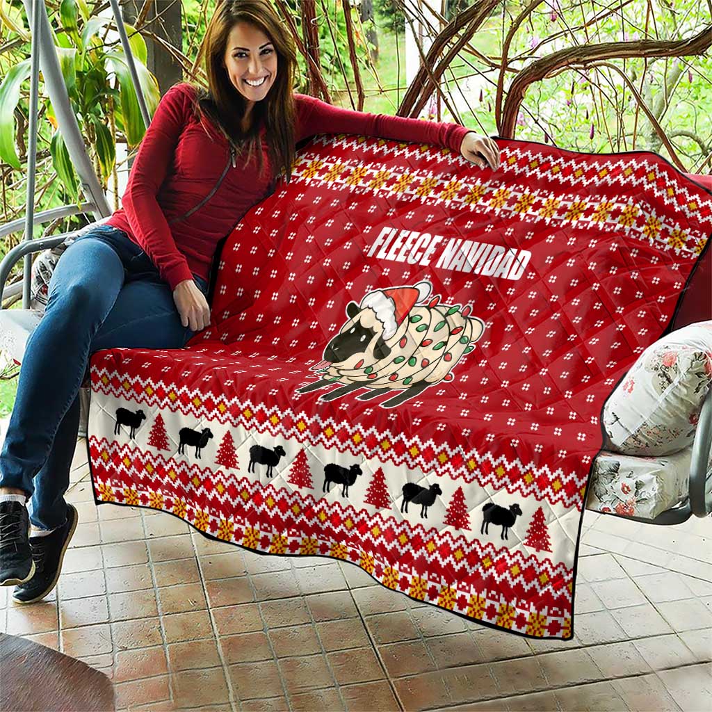 Sheep Merry Christmas Quilt Xmas Holiday Patterns - Wonder Print Shop