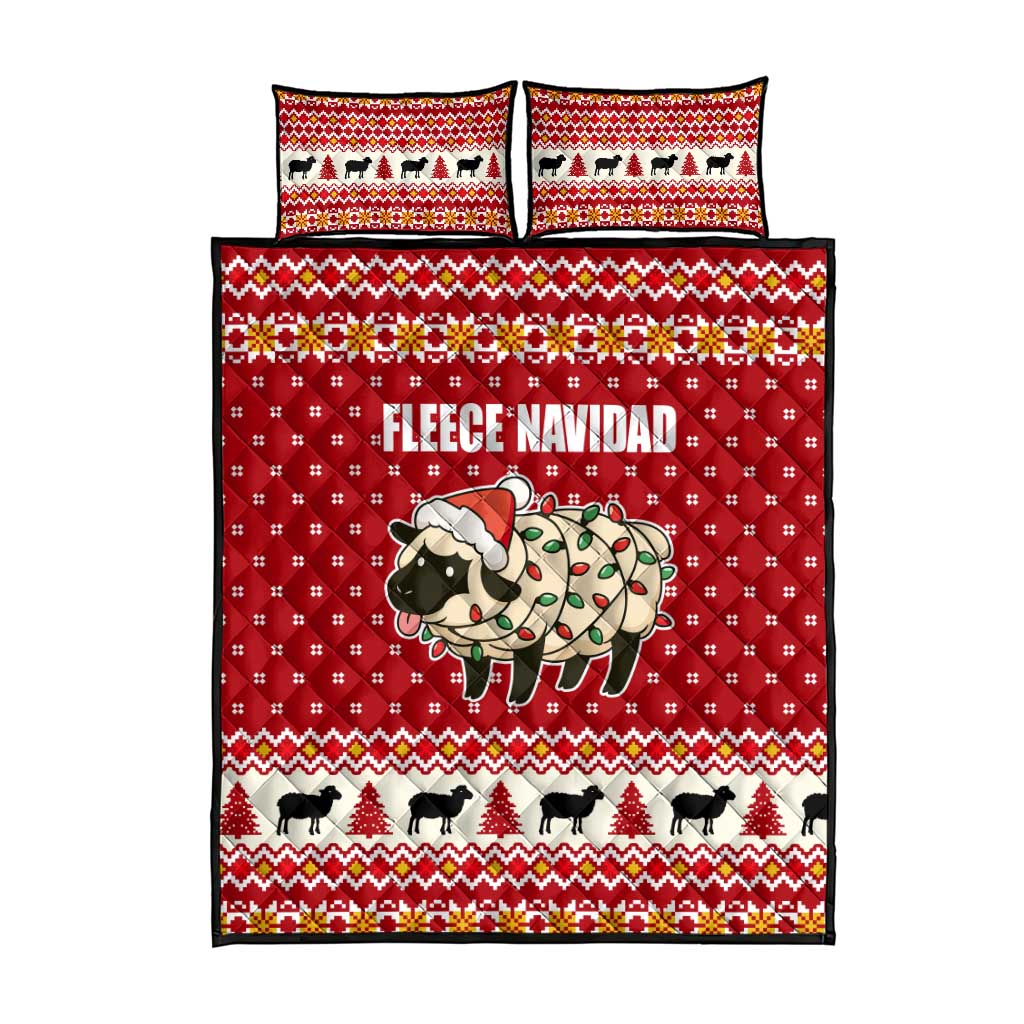 Sheep Merry Christmas Quilt Bed Set Xmas Holiday Patterns - Wonder Print Shop