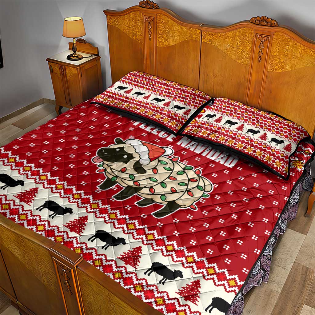 Sheep Merry Christmas Quilt Bed Set Xmas Holiday Patterns - Wonder Print Shop