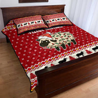 Sheep Merry Christmas Quilt Bed Set Xmas Holiday Patterns - Wonder Print Shop