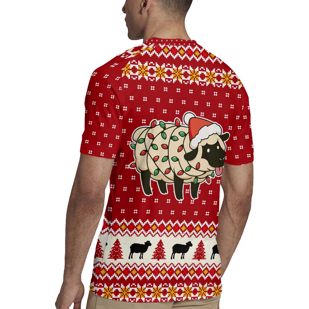 Sheep Merry Christmas Rugby Jersey Xmas Holiday Patterns - Wonder Print Shop