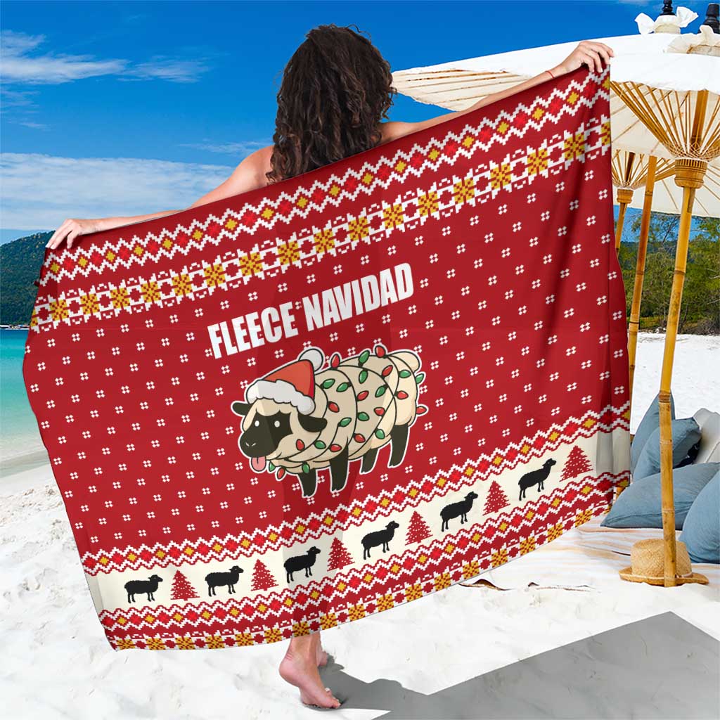 Sheep Merry Christmas Sarong Xmas Holiday Patterns - Wonder Print Shop