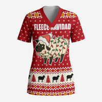 Sheep Merry Christmas Scrub Top Xmas Holiday Patterns - Wonder Print Shop