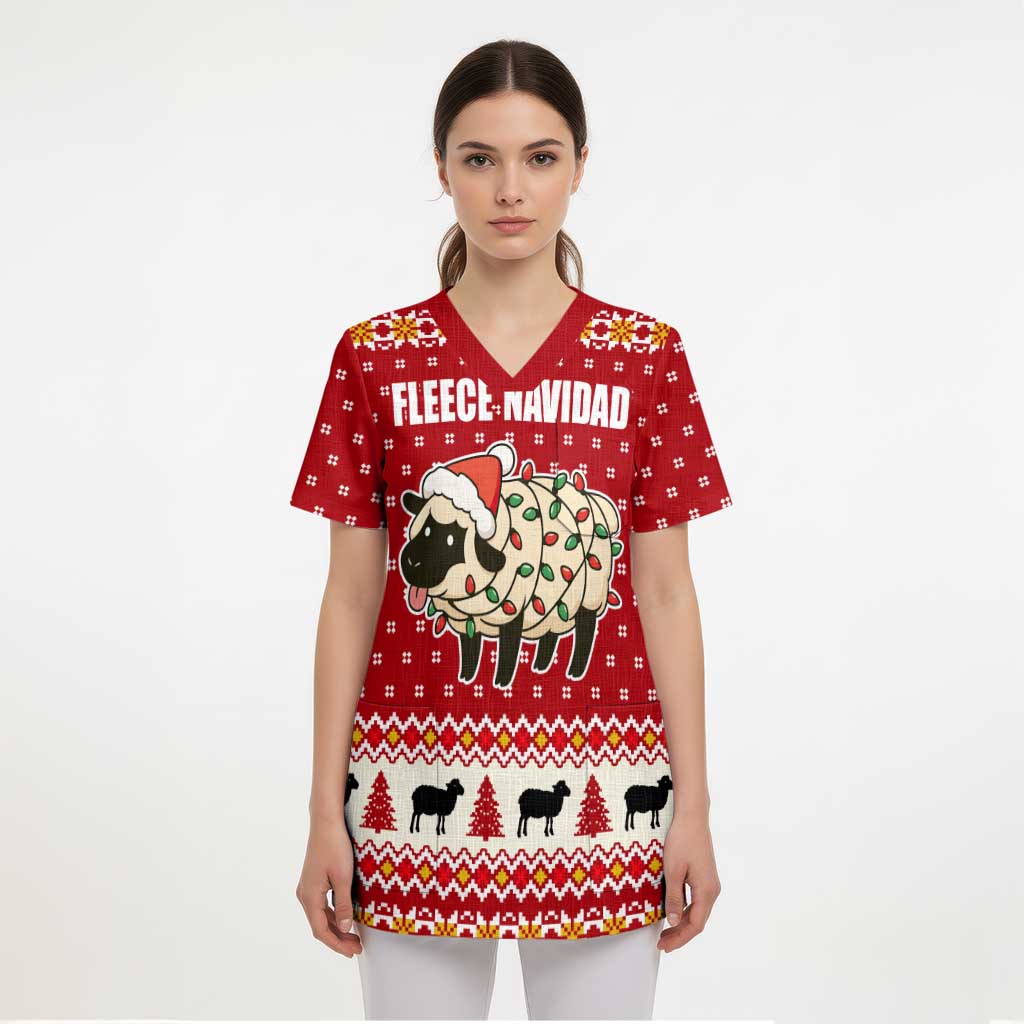 Sheep Merry Christmas Scrub Top Xmas Holiday Patterns - Wonder Print Shop