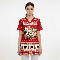 Sheep Merry Christmas Scrub Top Xmas Holiday Patterns - Wonder Print Shop