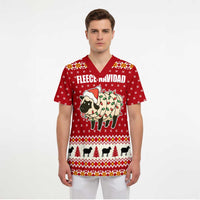 Sheep Merry Christmas Scrub Top Xmas Holiday Patterns - Wonder Print Shop