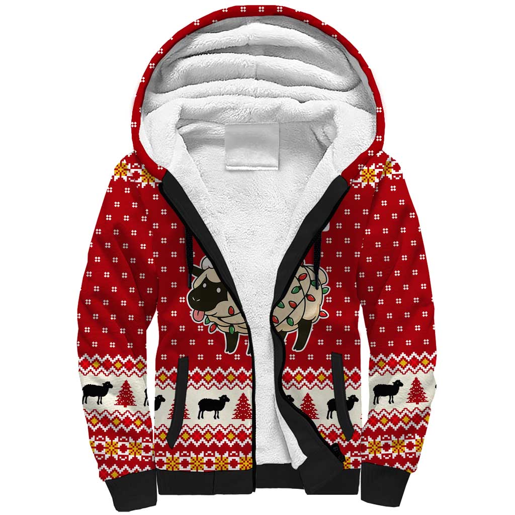 Sheep Merry Christmas Sherpa Hoodie Xmas Holiday Patterns - Wonder Print Shop