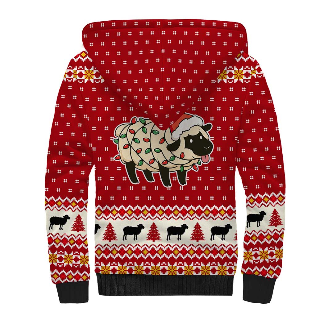 Sheep Merry Christmas Sherpa Hoodie Xmas Holiday Patterns - Wonder Print Shop