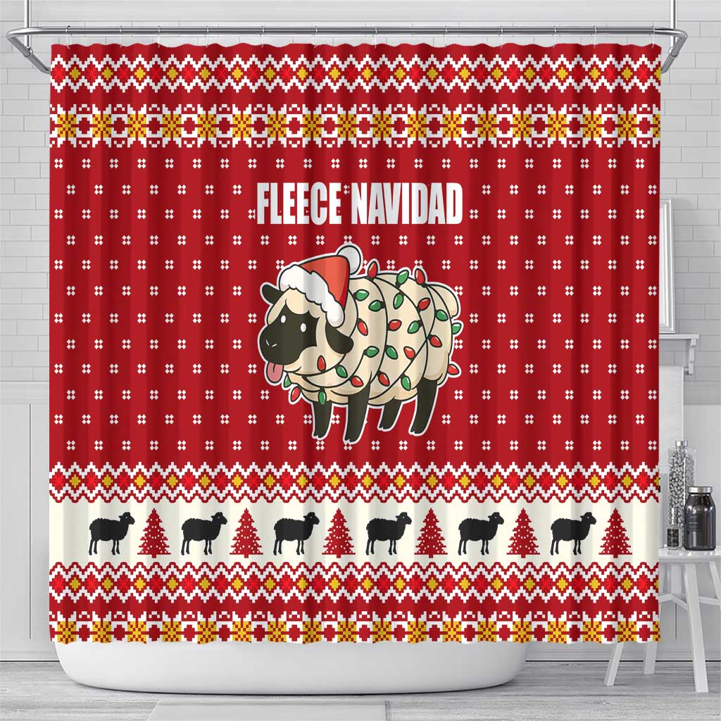 Sheep Merry Christmas Shower Curtain Xmas Holiday Patterns - Wonder Print Shop